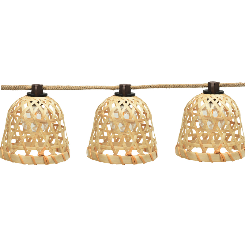 Dây đèn năng lượng mặt trời G40 dệt tre (5 mét 10 đèn)