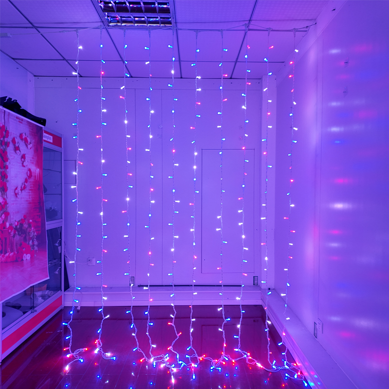 Dây đèn rèm điều khiển RGB đồng bộ 7 màu